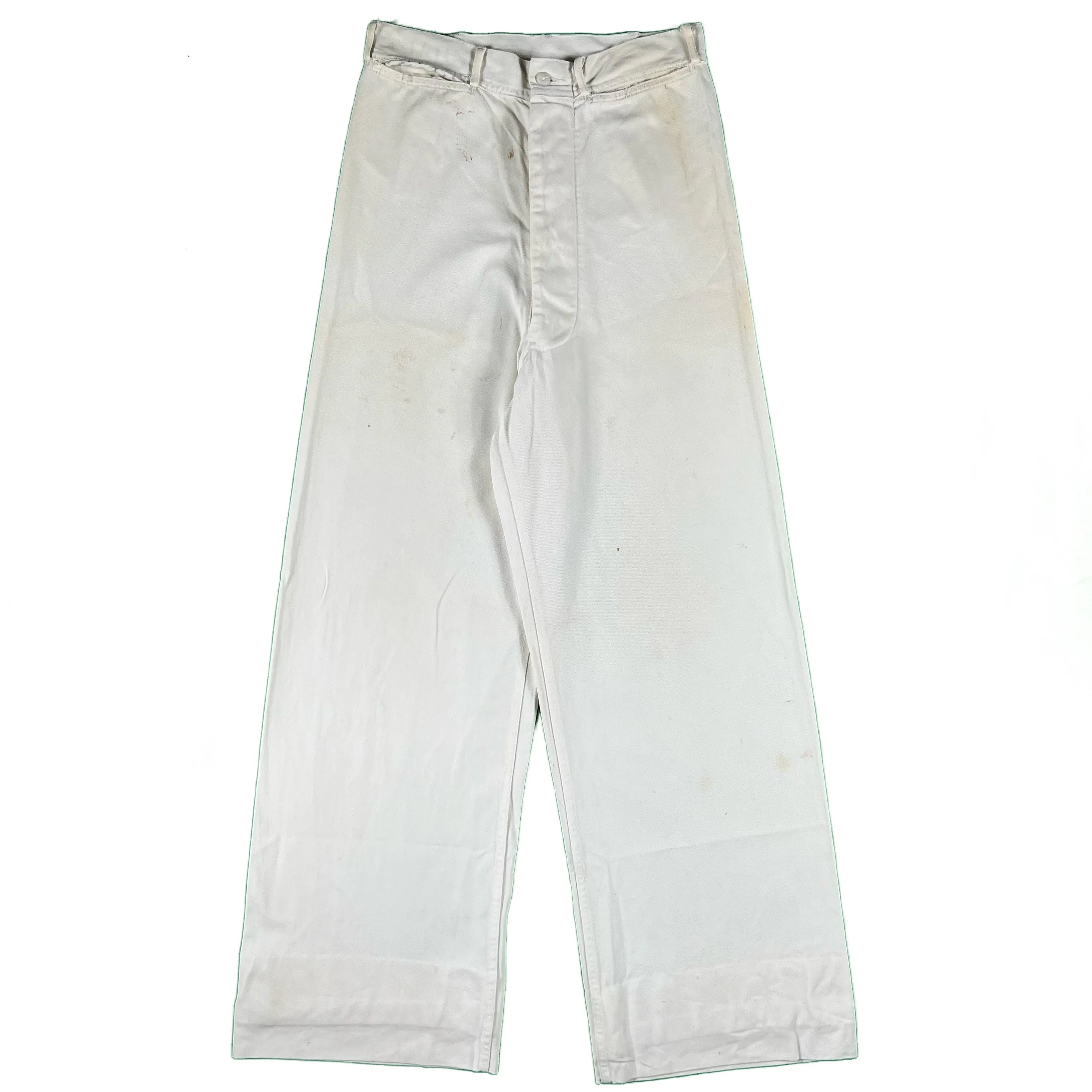 40s White USN Bell Bottom Sailor Pants- 27x28