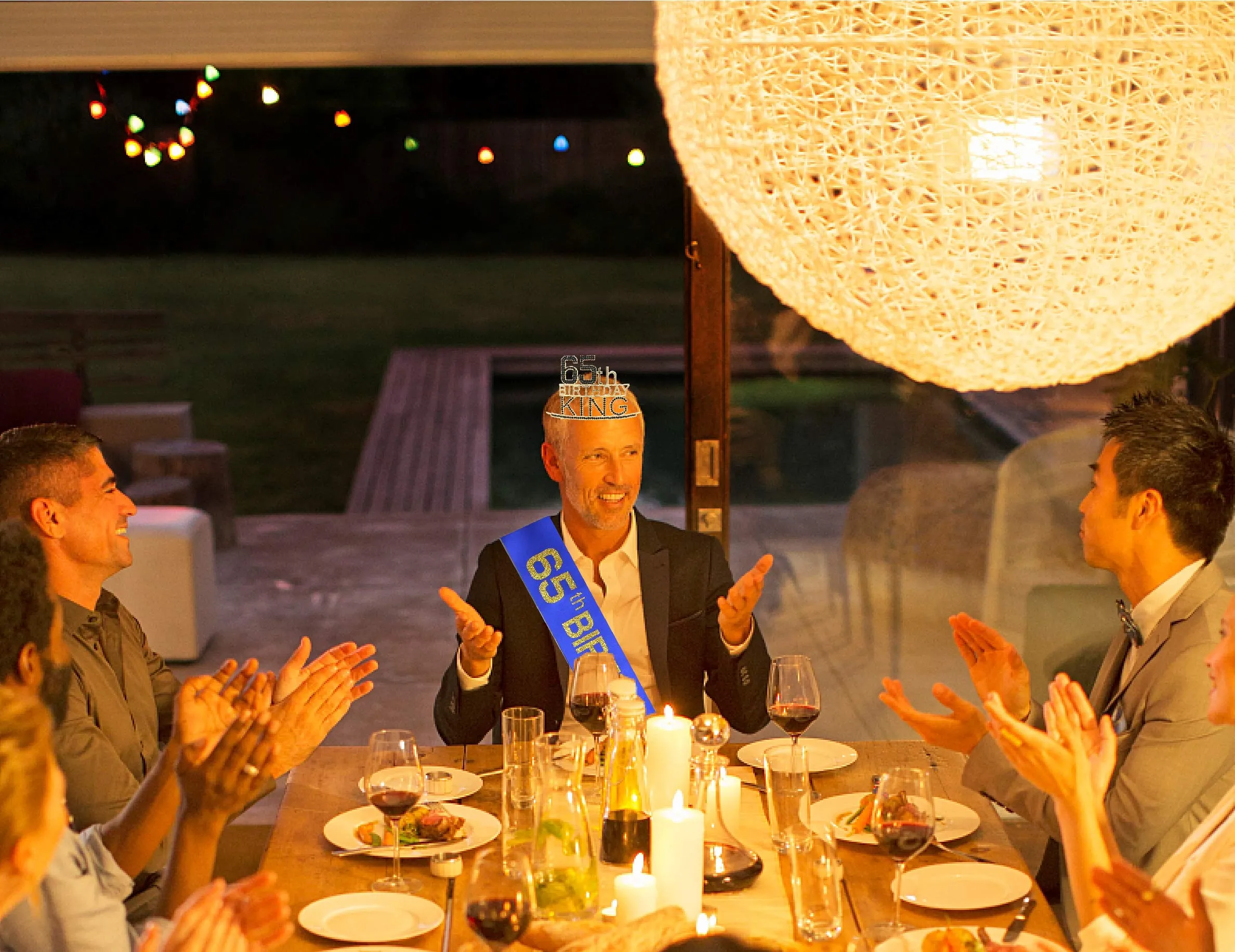 65th Birthday Gifts for Men, 65th Birthday King Crown, 65th Birthday King Sash, 65th