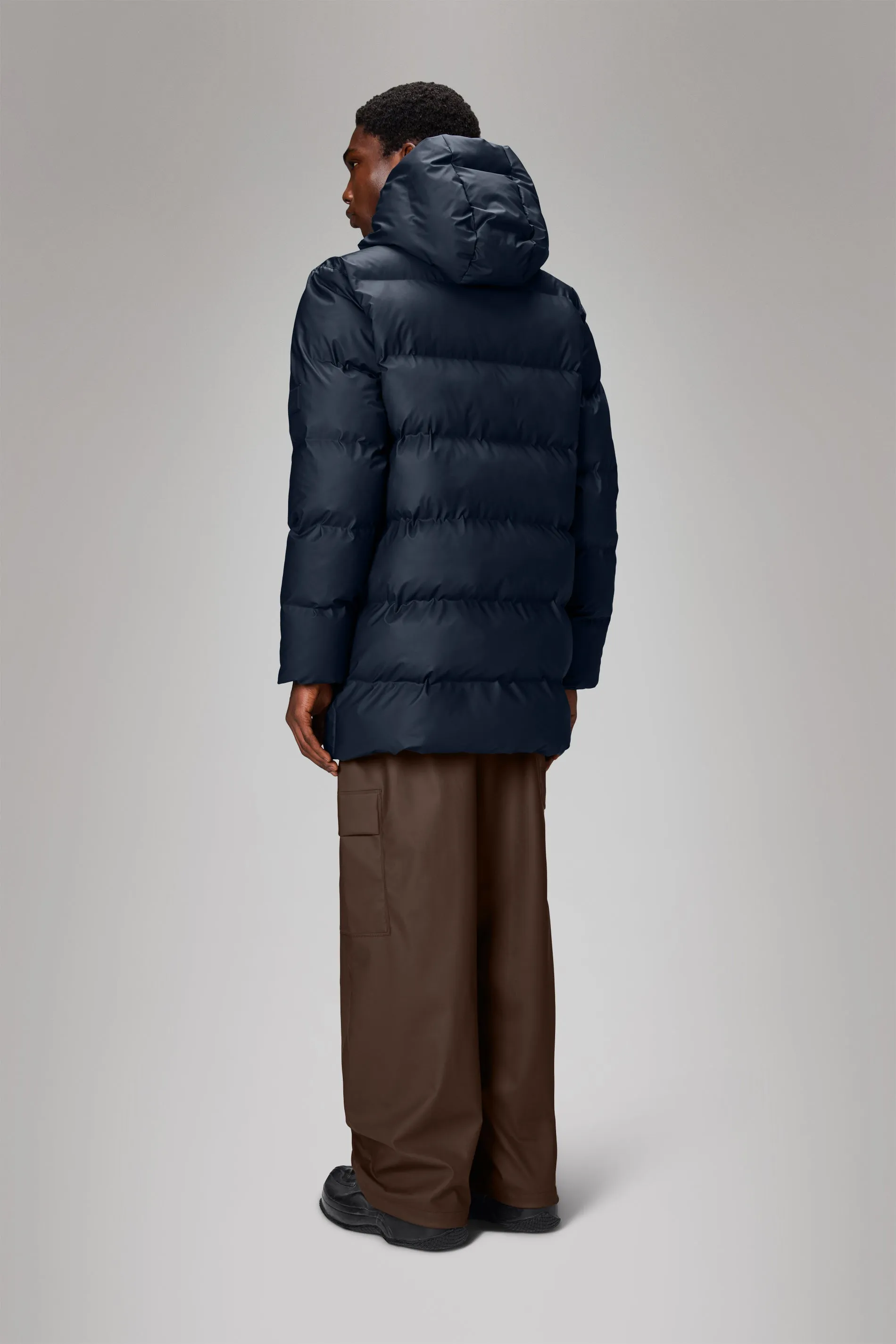 Alta Long Puffer Cargo Jacket - Navy
