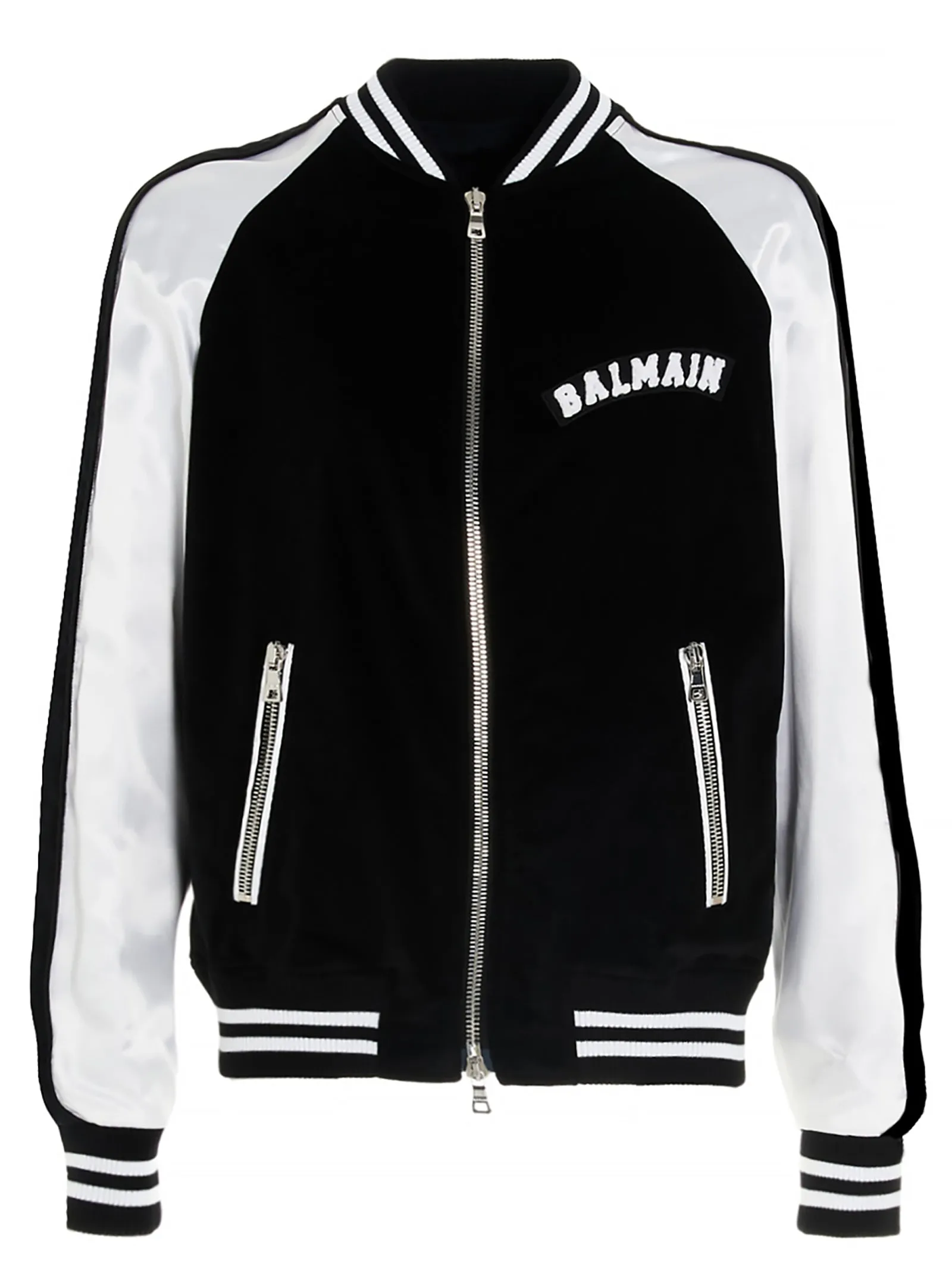 Balmain Logo Patch Bomber Jacket