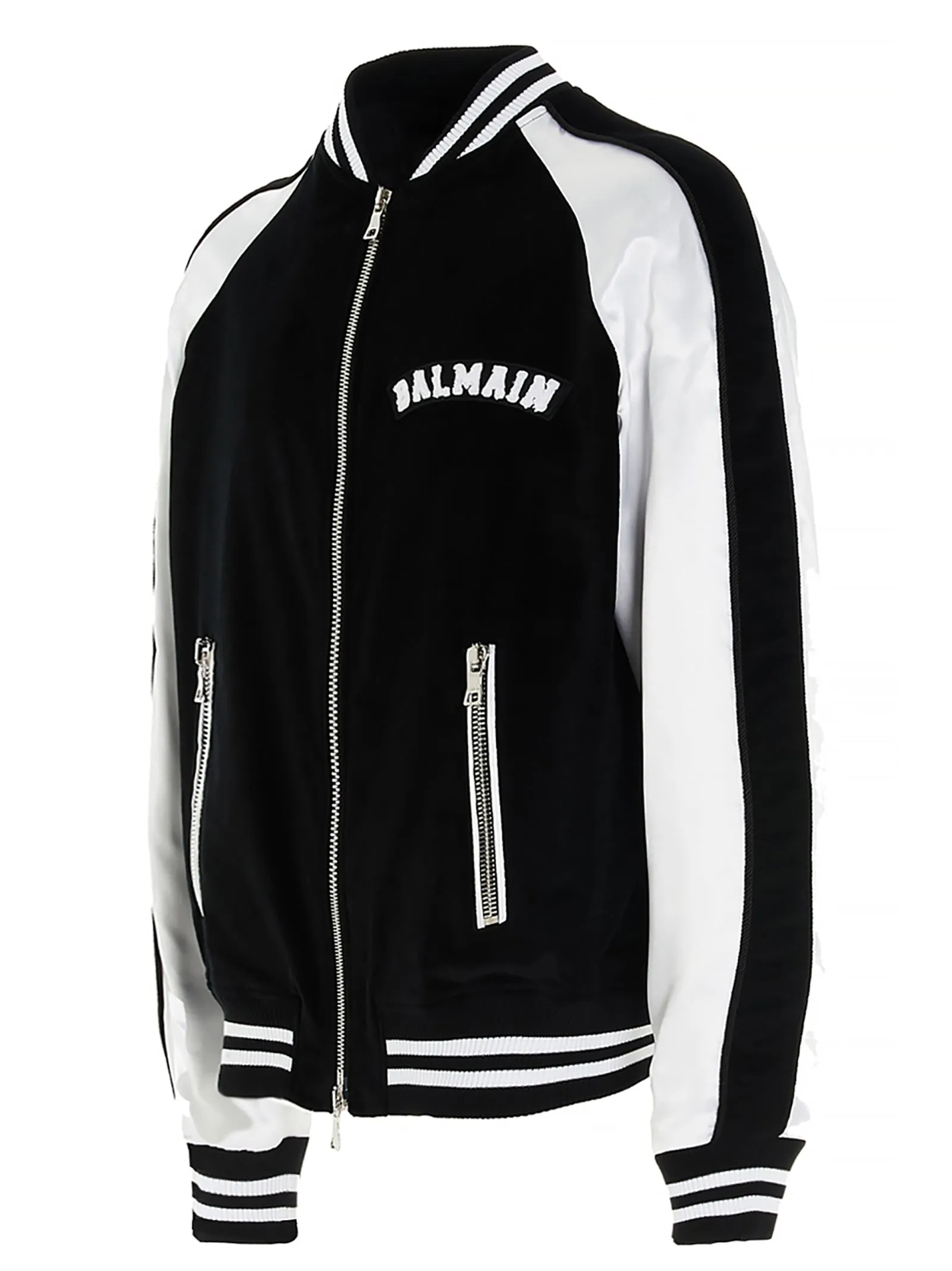 Balmain Logo Patch Bomber Jacket