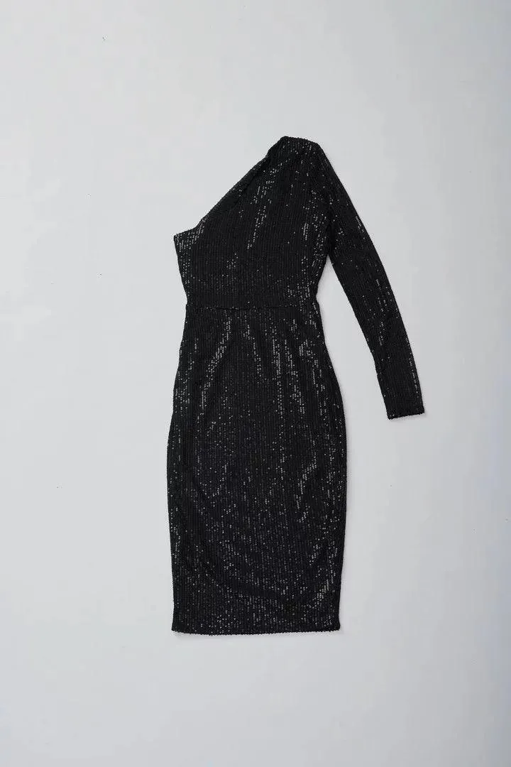 Black Sequin Party Dress