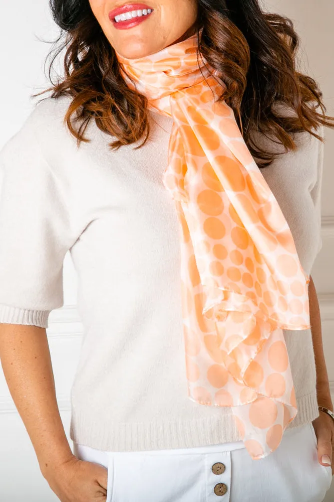 Coral Spot Silk Scarf