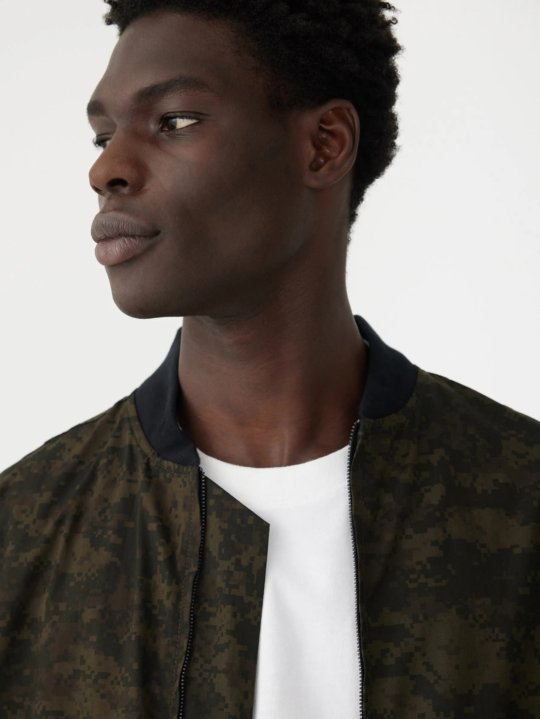 cotton camo bomber