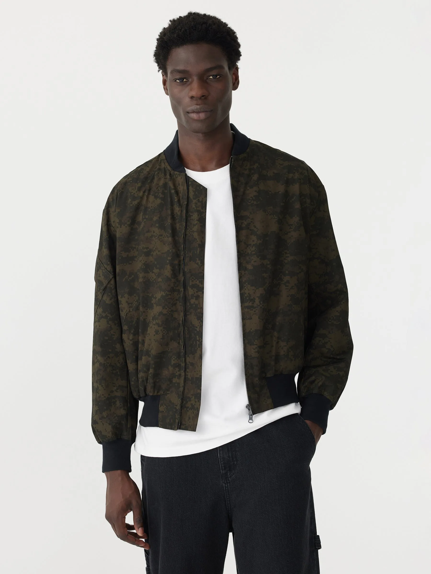 cotton camo bomber