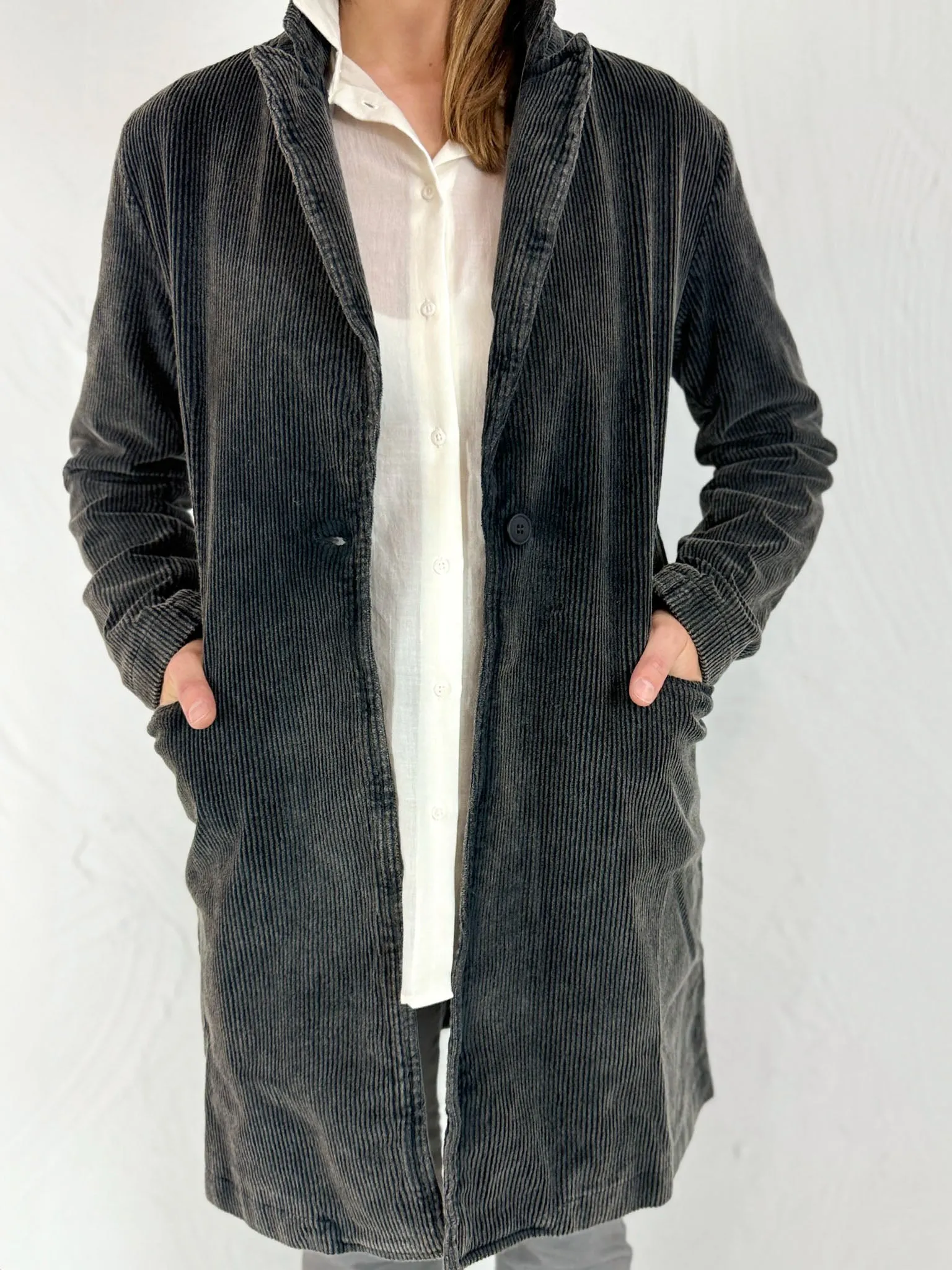 Down Town Long Corduroy Blazer