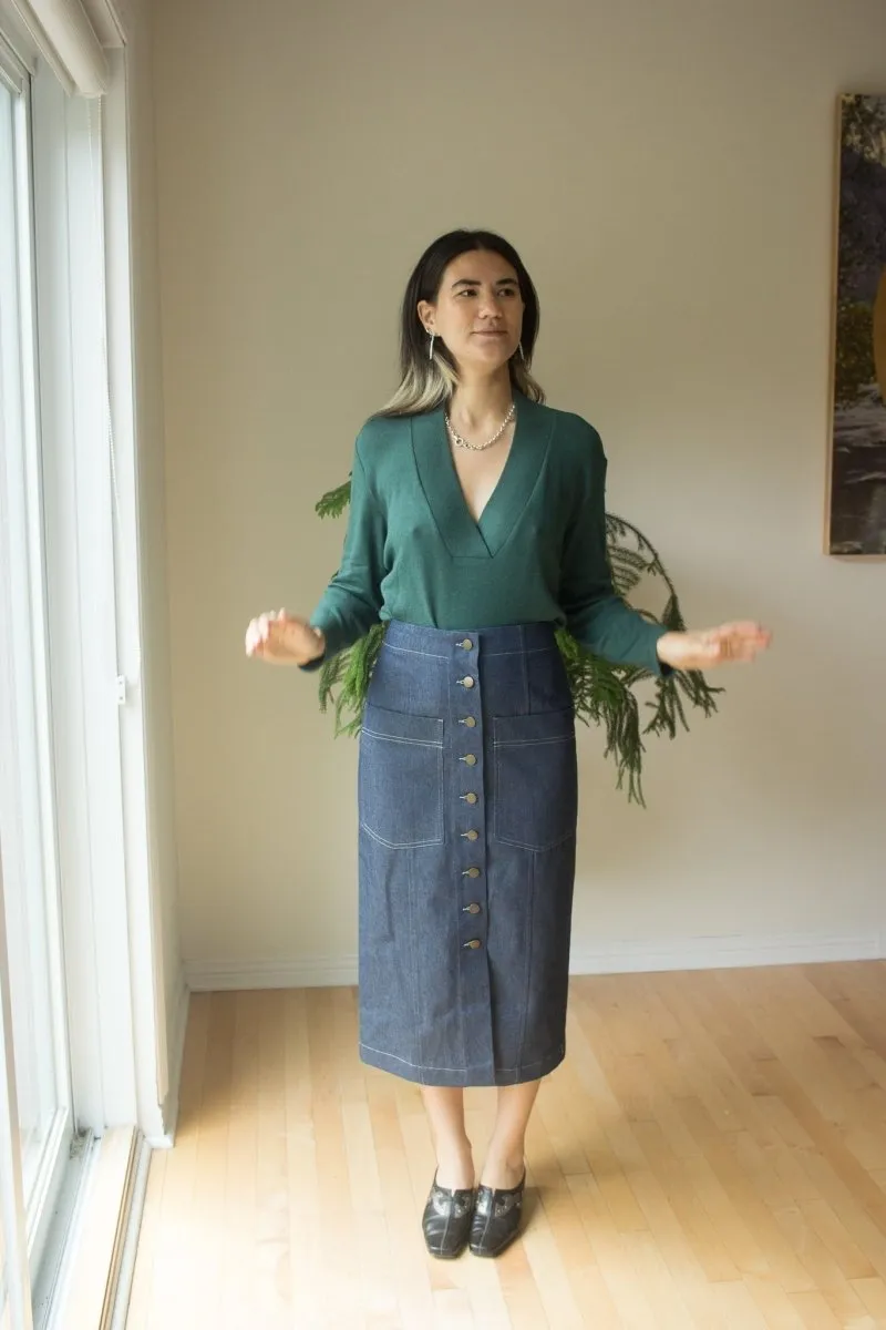 Eve Gravel Kueva Skirt - Denim (In Store)