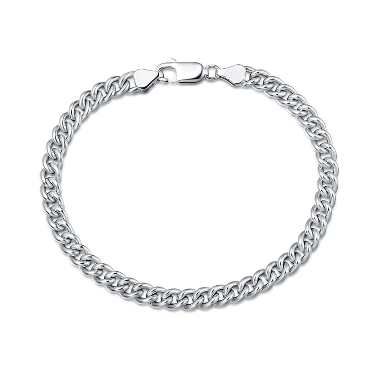 FANCIME Mens Cuban Link Chain Sterling Silver Bracelet
