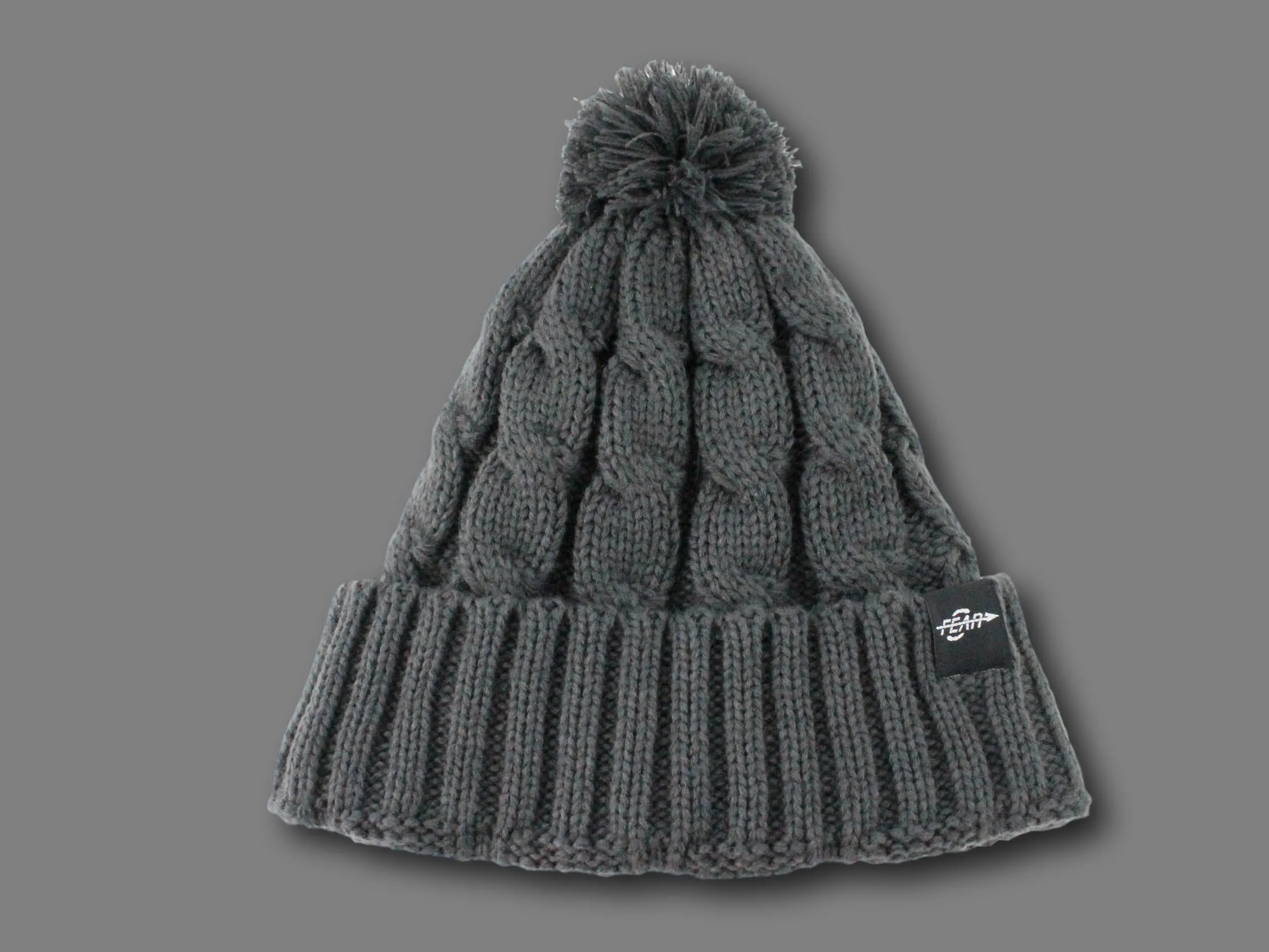 Fear0 Plush Insulated Extreme Cold Gear Womens Black Cuff Knit Pom Beanie Hat