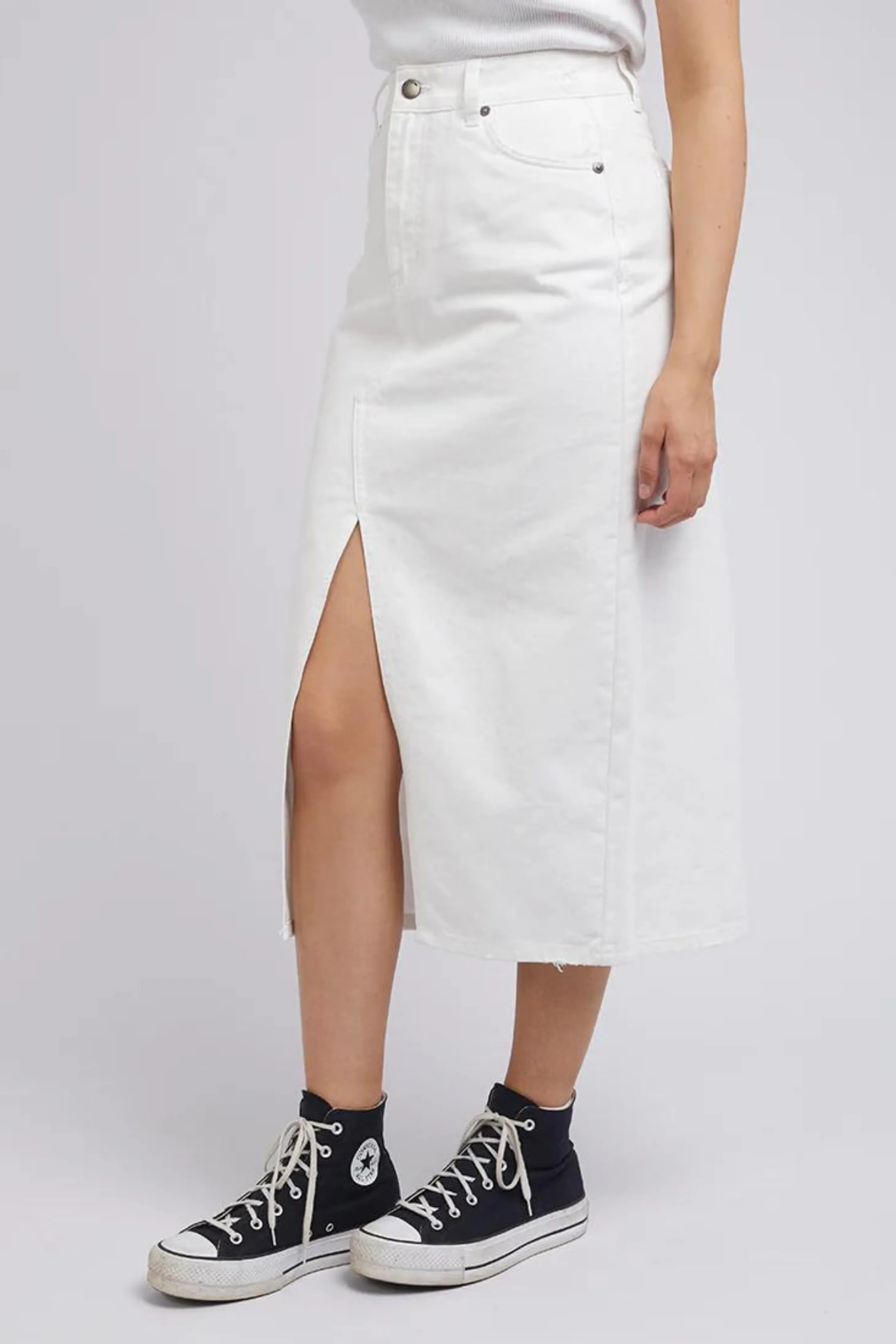 JESSIE MIDI SKIRT - Vintage White