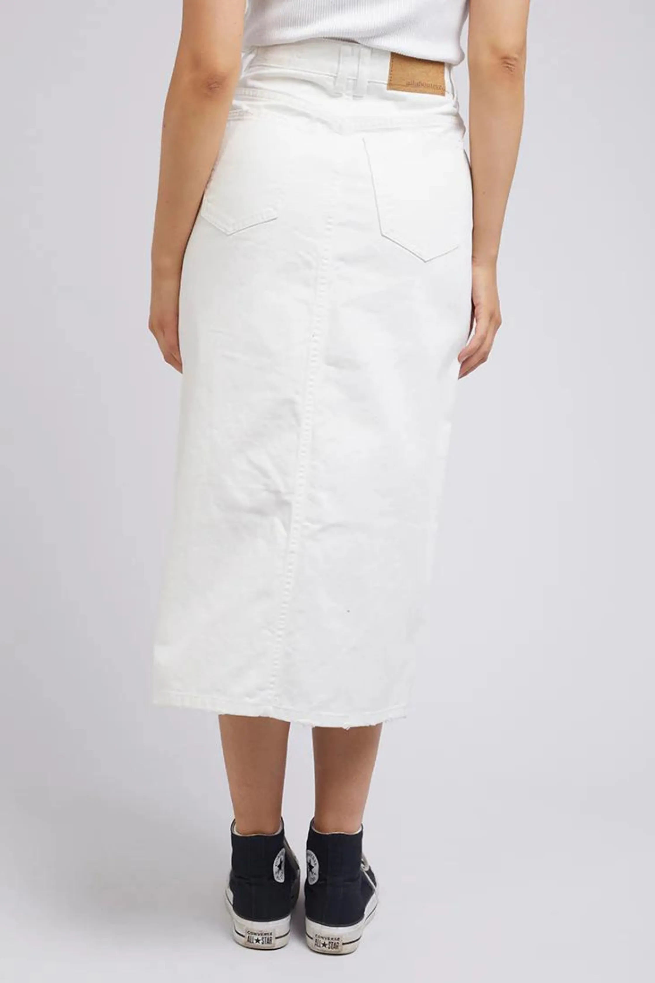 JESSIE MIDI SKIRT - Vintage White