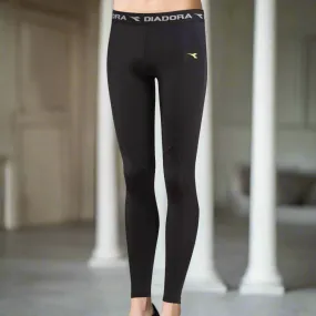 Kids DIADORA Compression Tights Long Johns Running Junior Boys Thermal - Black - 16