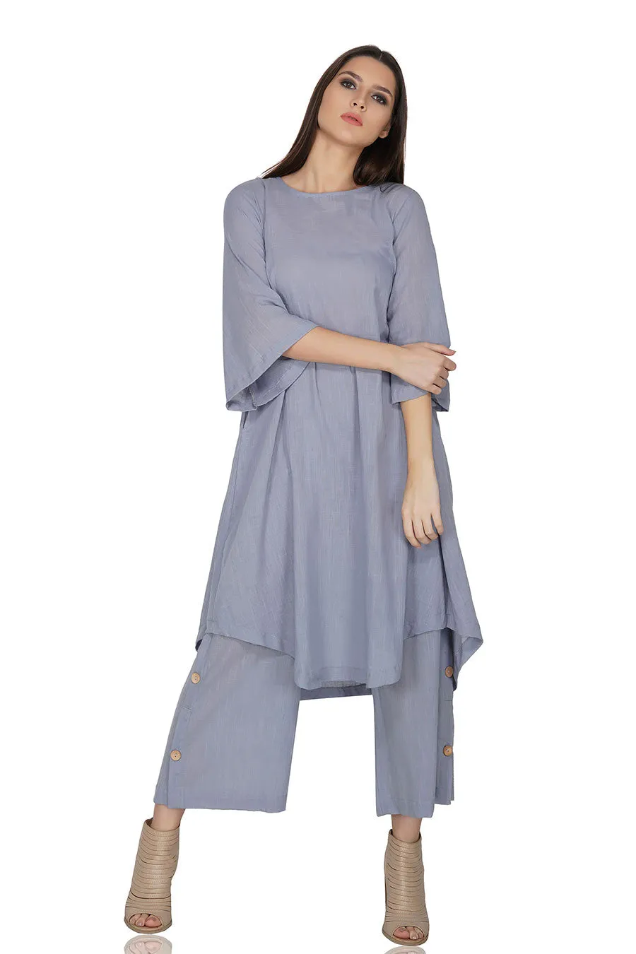 Lavender Loose Fit Cotton Kurta