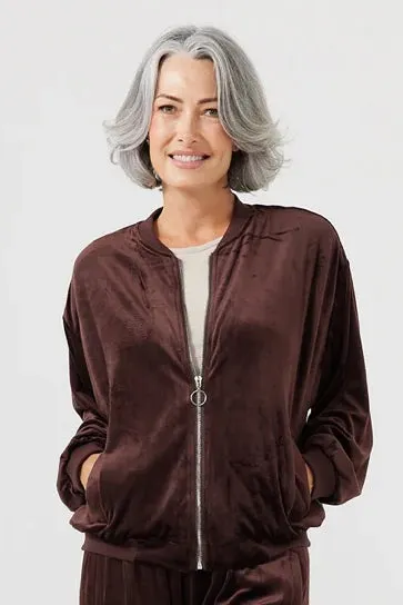 Liza Bomber in Choc Velvet