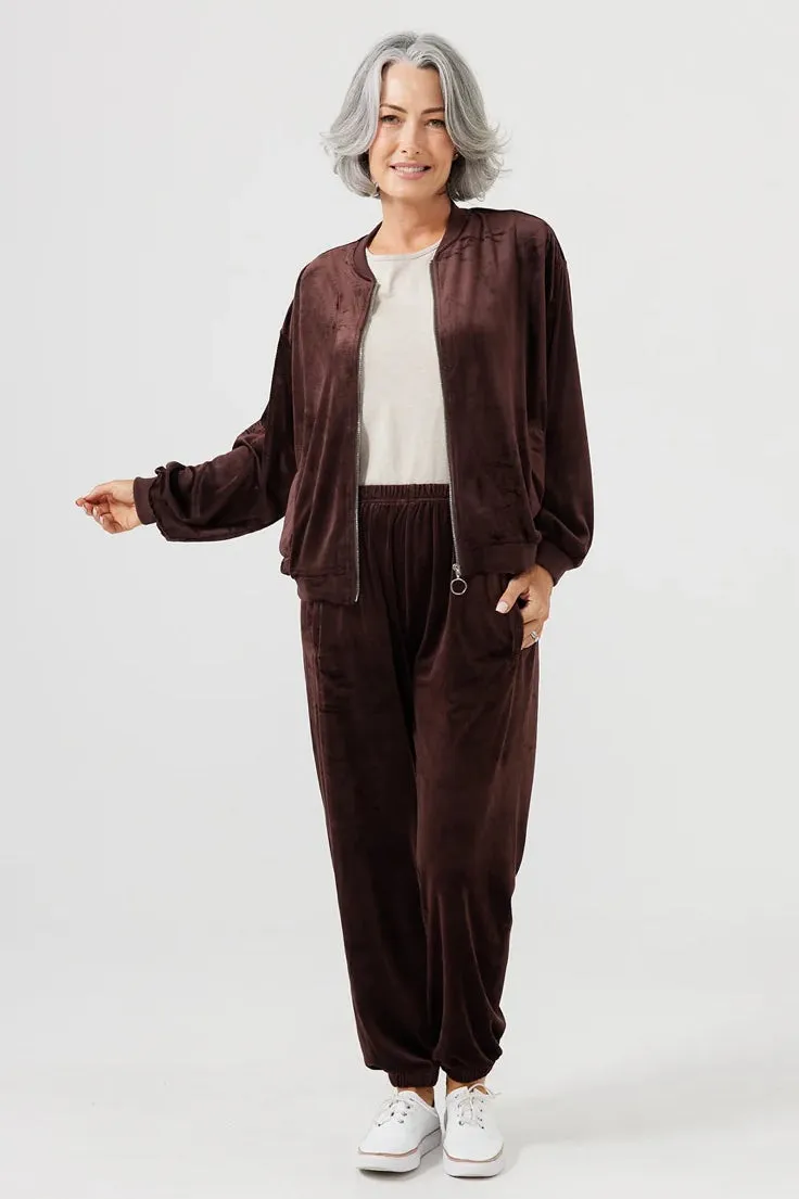 Liza Bomber in Choc Velvet