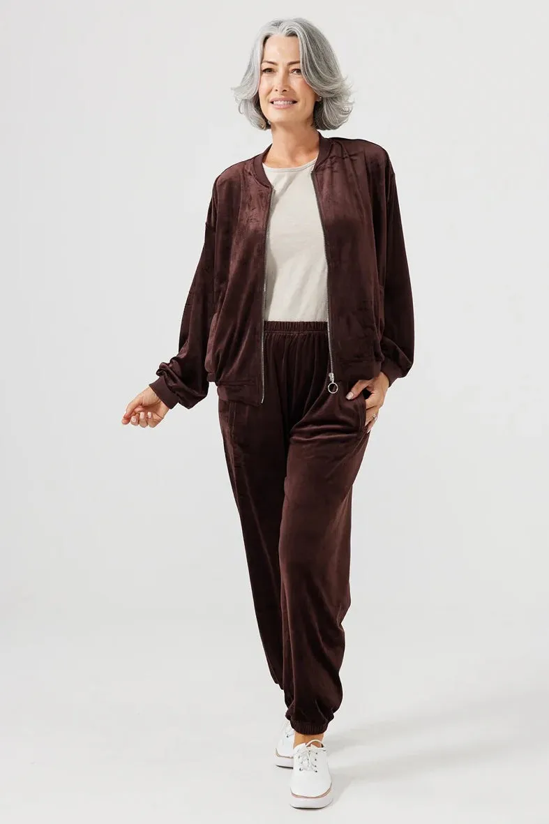 Liza Bomber in Choc Velvet
