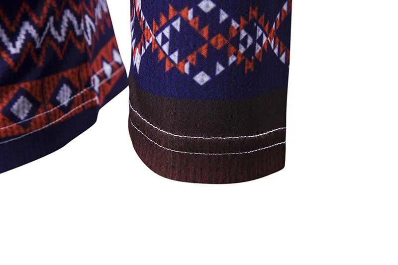 Men's  3D Santa Round Neck Long Sleeve Slim Printed T-shirt