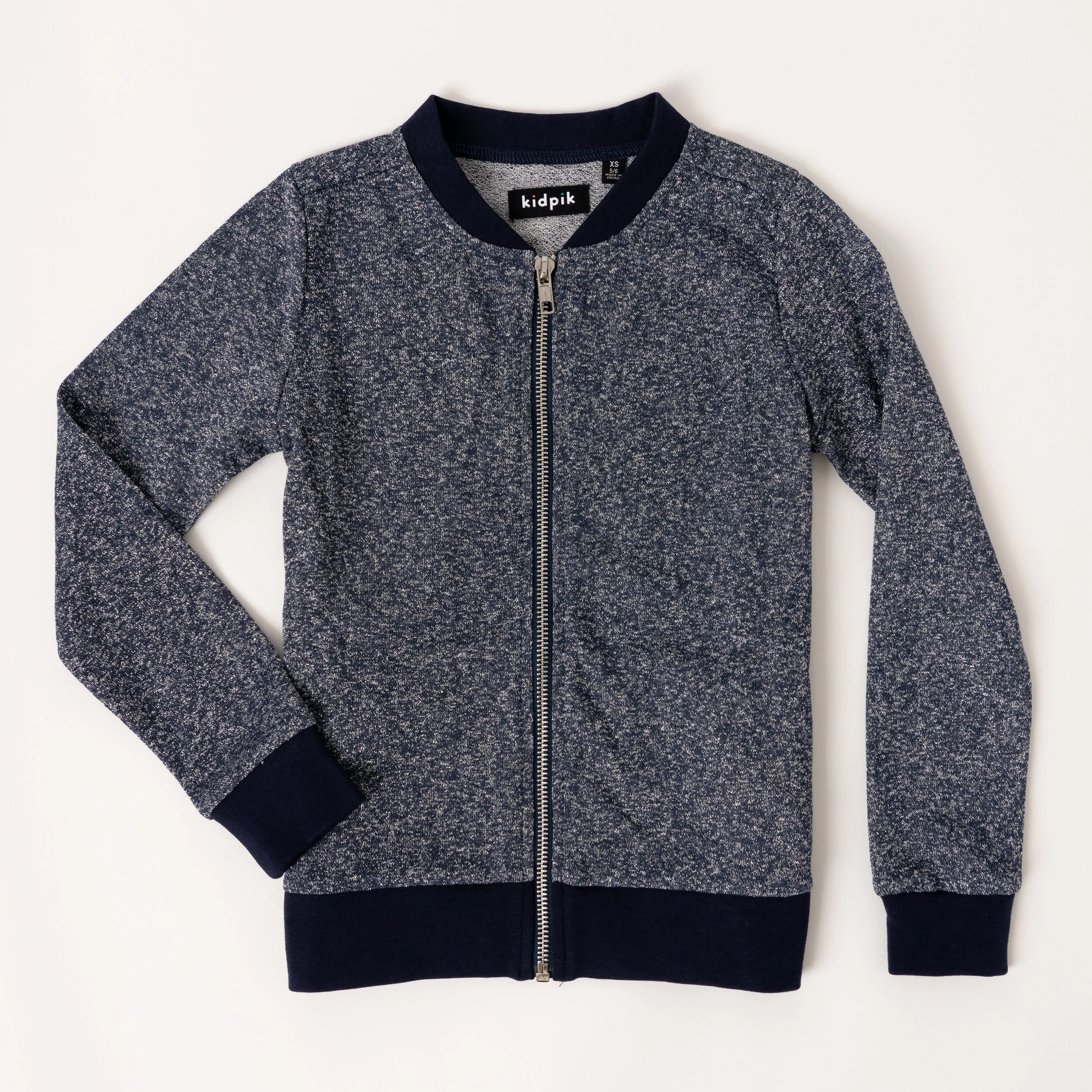 Metallic French Terry Bomber Jacket