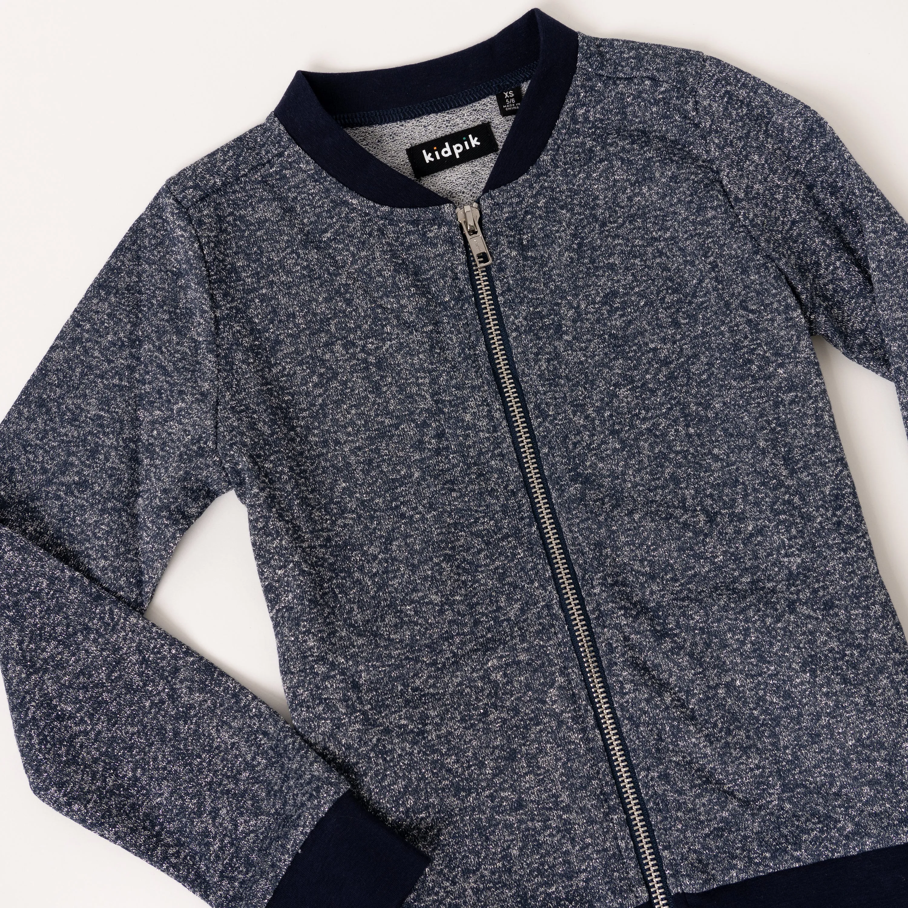 Metallic French Terry Bomber Jacket
