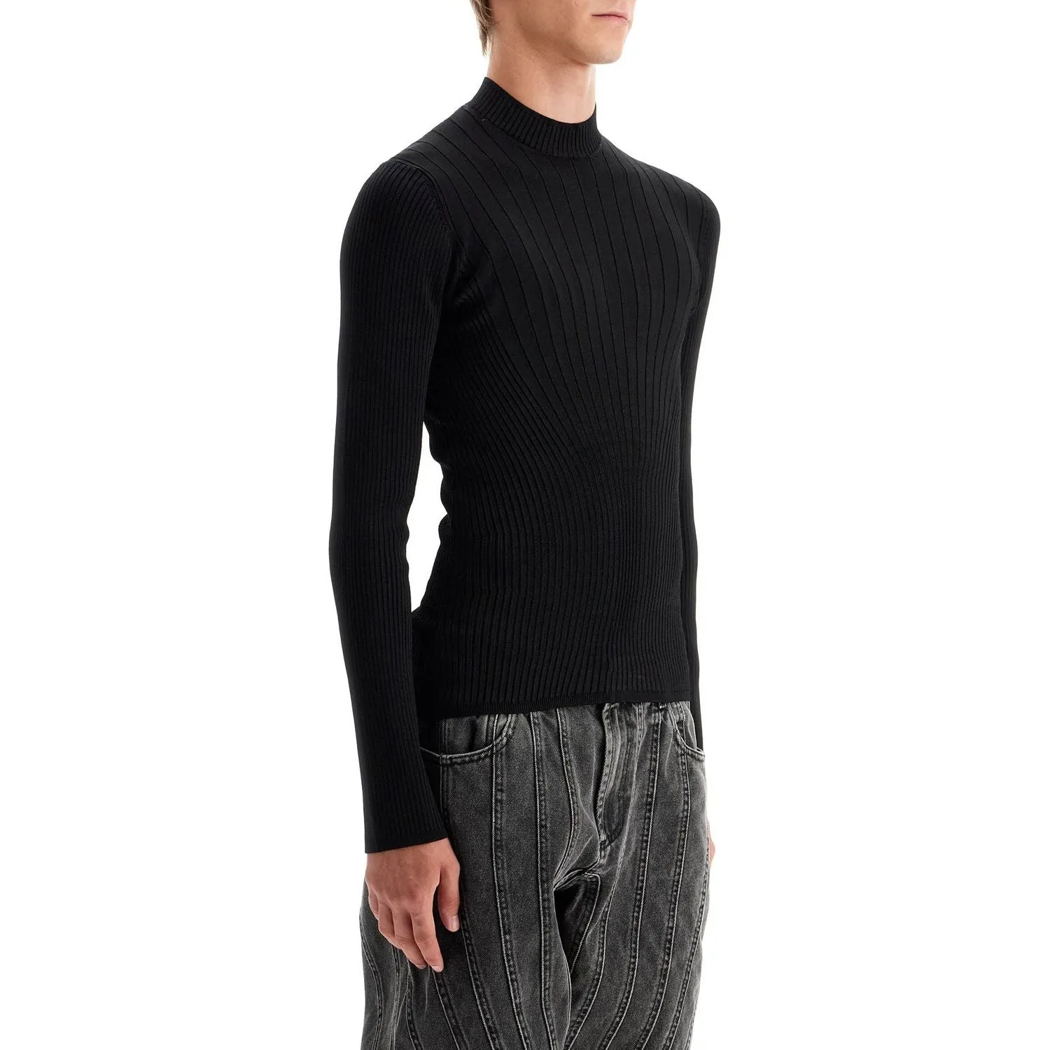 Mugler fitted long-sleeved top