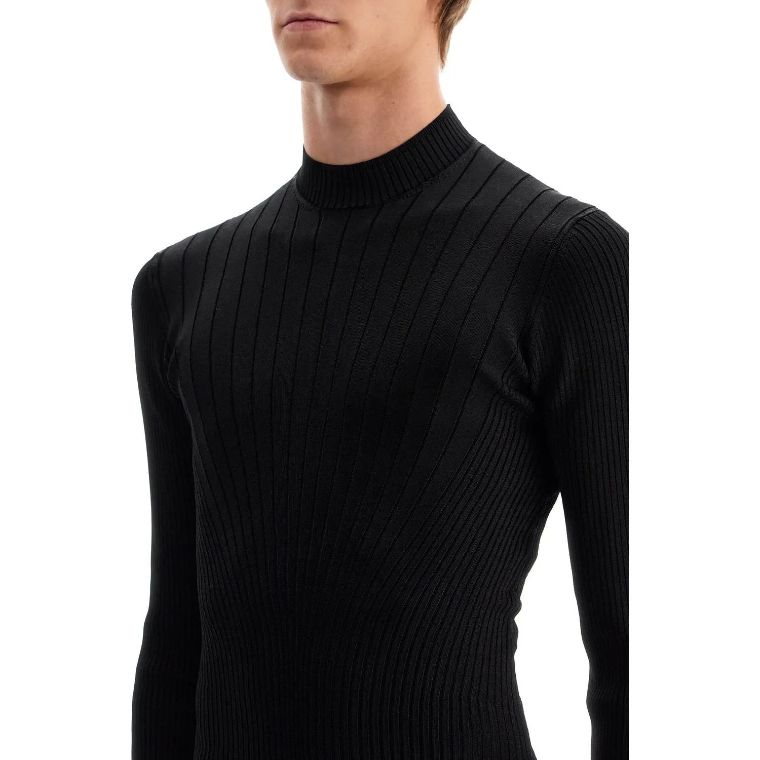 Mugler fitted long-sleeved top
