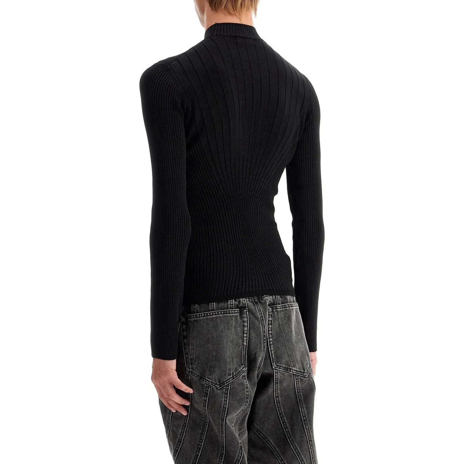Mugler fitted long-sleeved top
