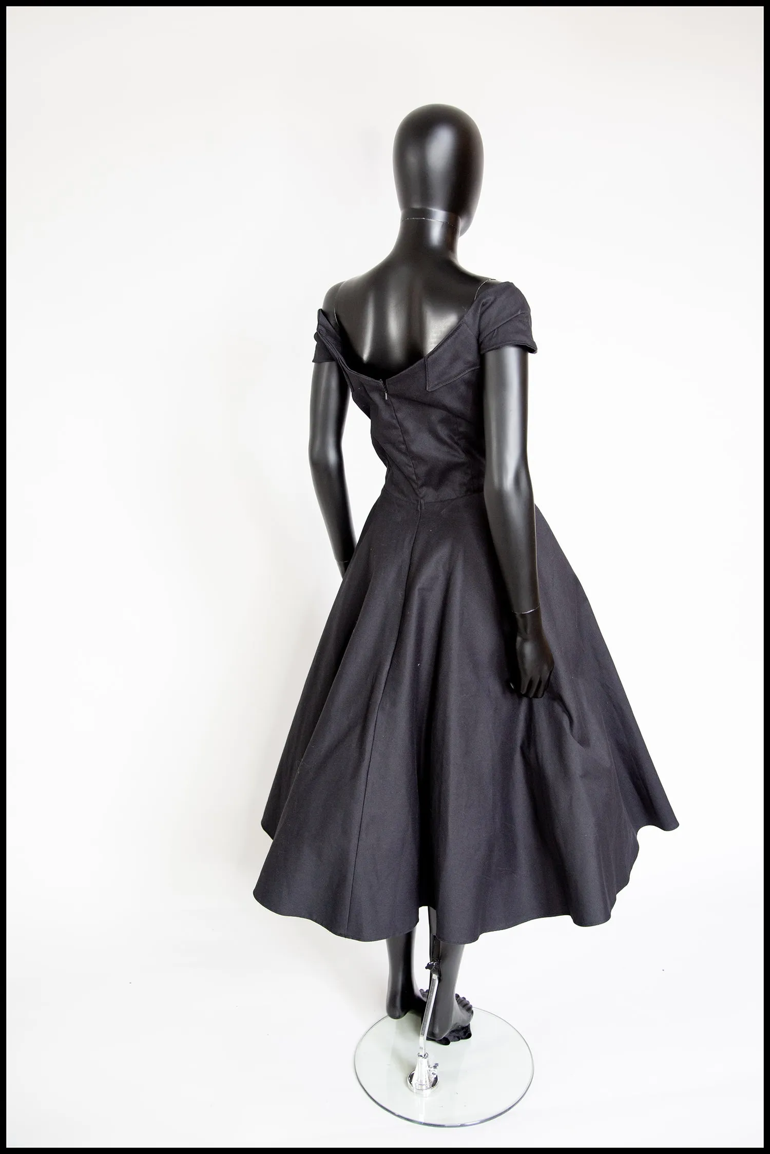 Rosa - Organic Black Cotton Midi Dress