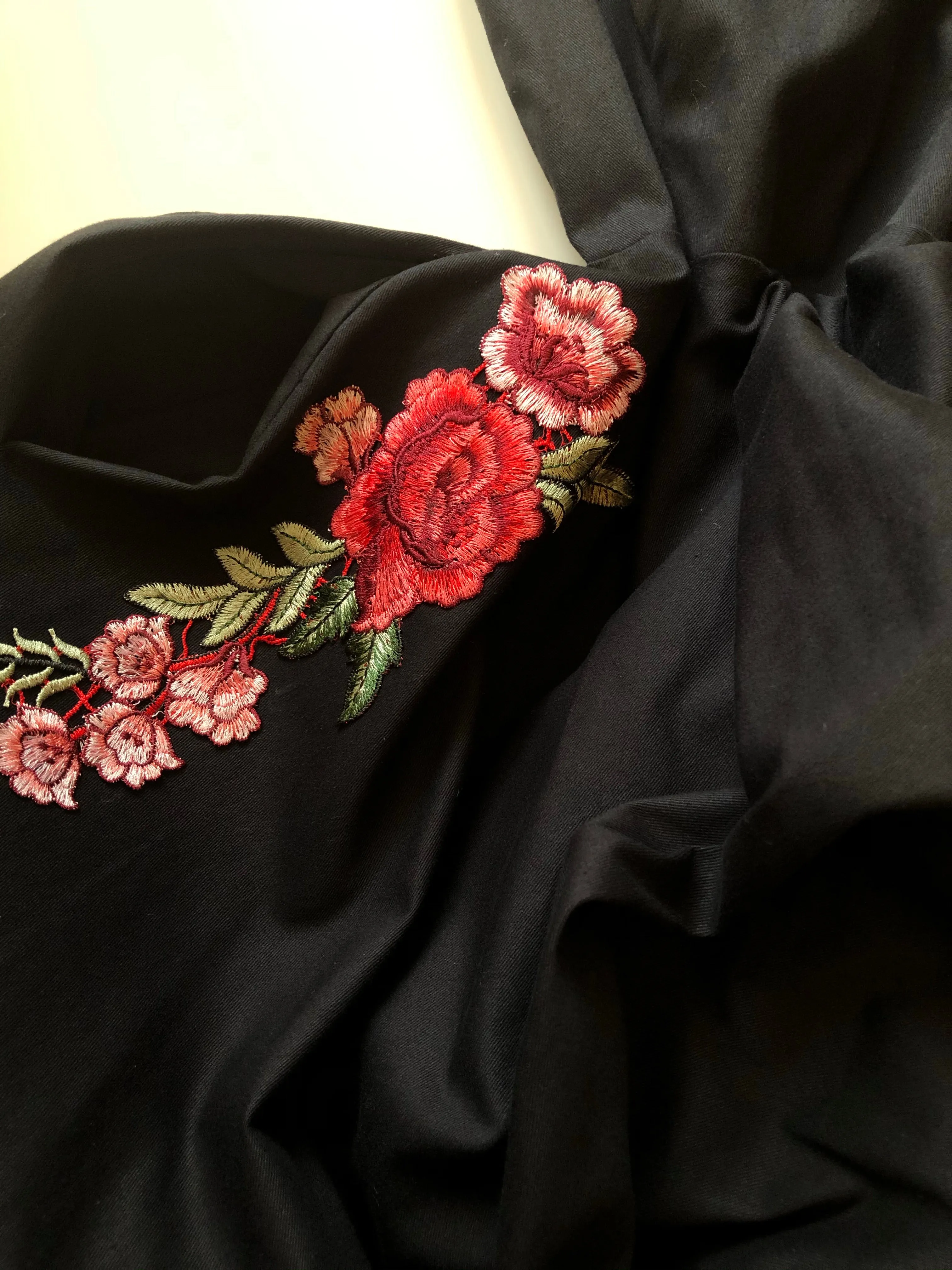 Rosa - Organic Black Cotton Midi Dress