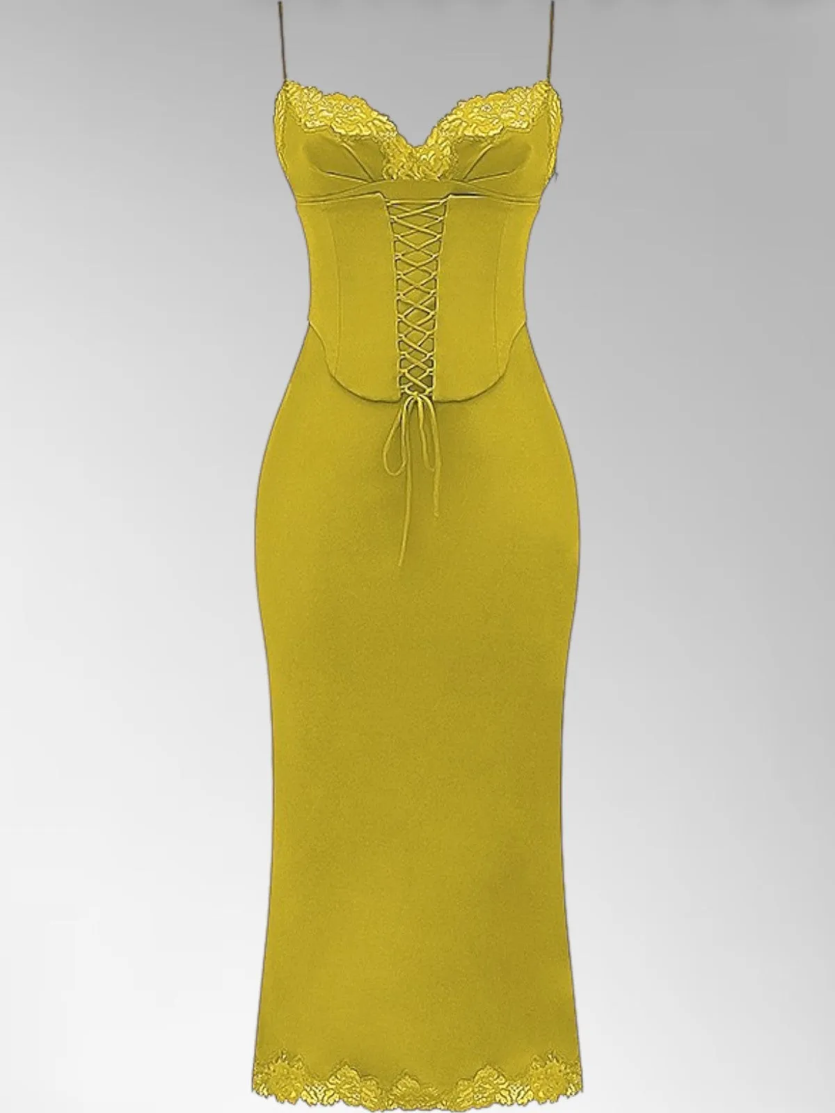 Saira Green Maxi Satin Slip Dress