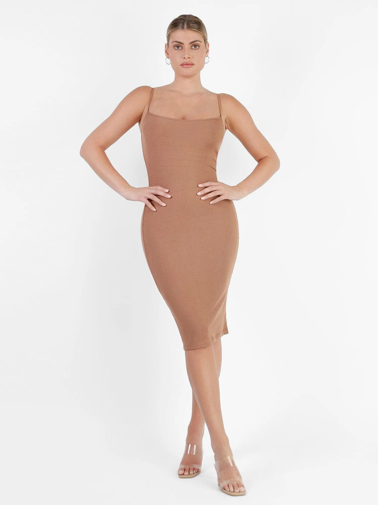 Shapewear Solid Modal Slimming Midi Dress
