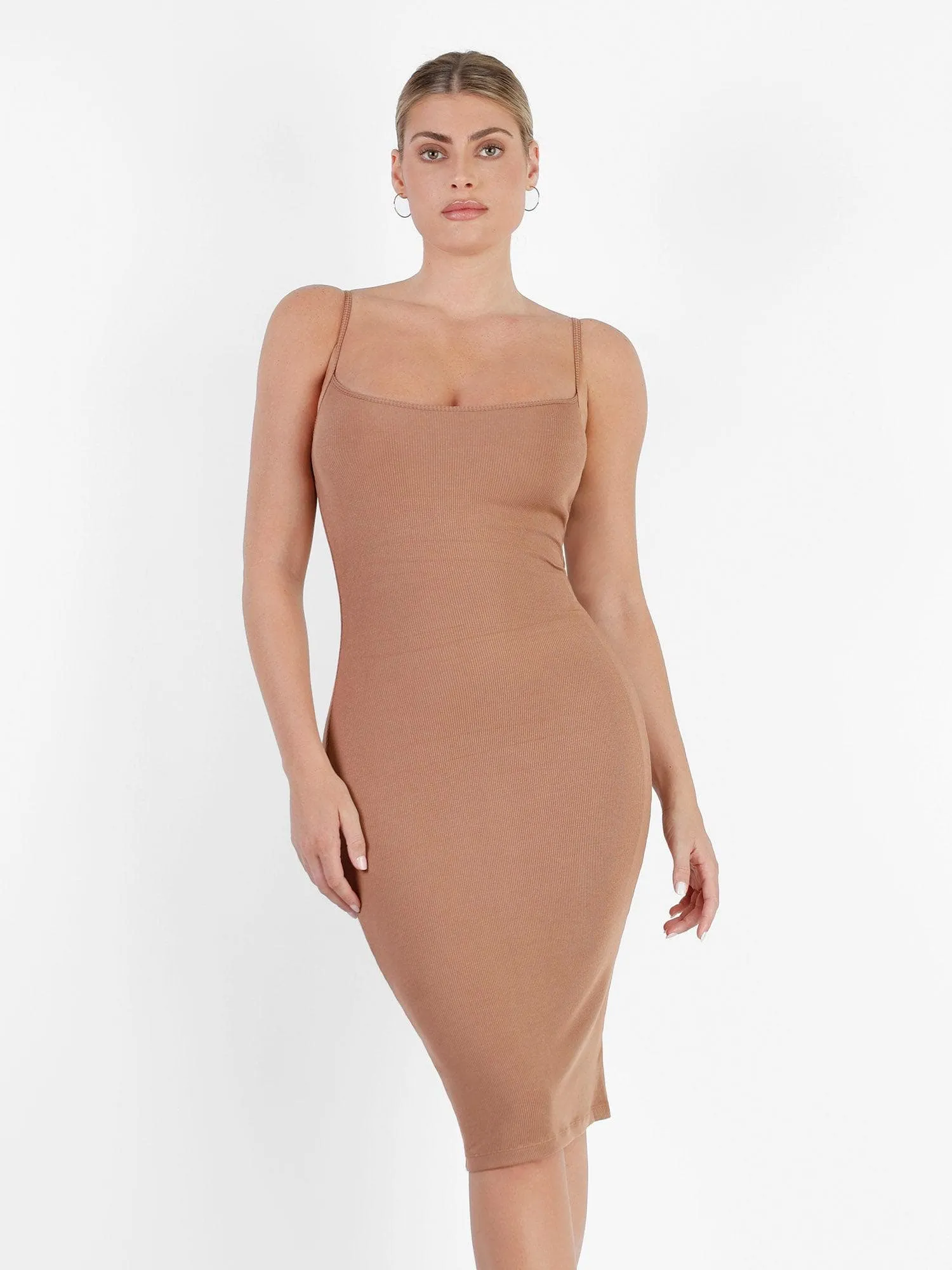 Shapewear Solid Modal Slimming Midi Dress