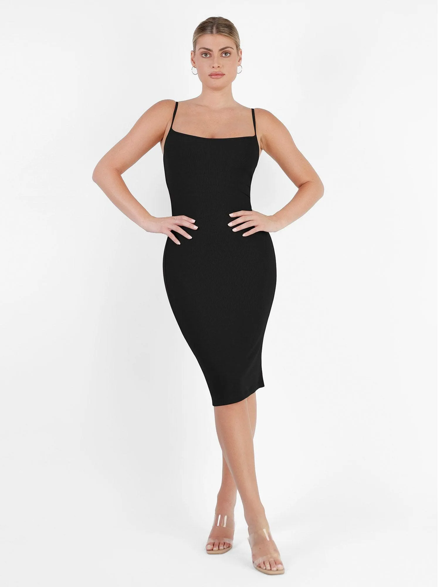Shapewear Solid Modal Slimming Midi Dress