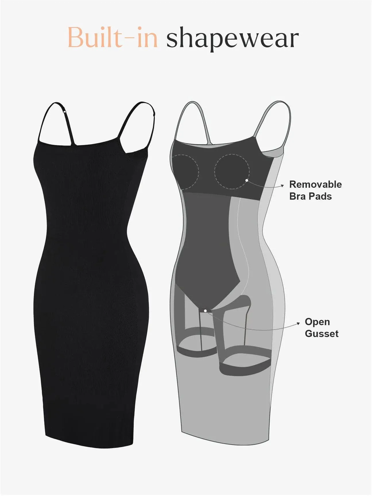 Shapewear Solid Modal Slimming Midi Dress