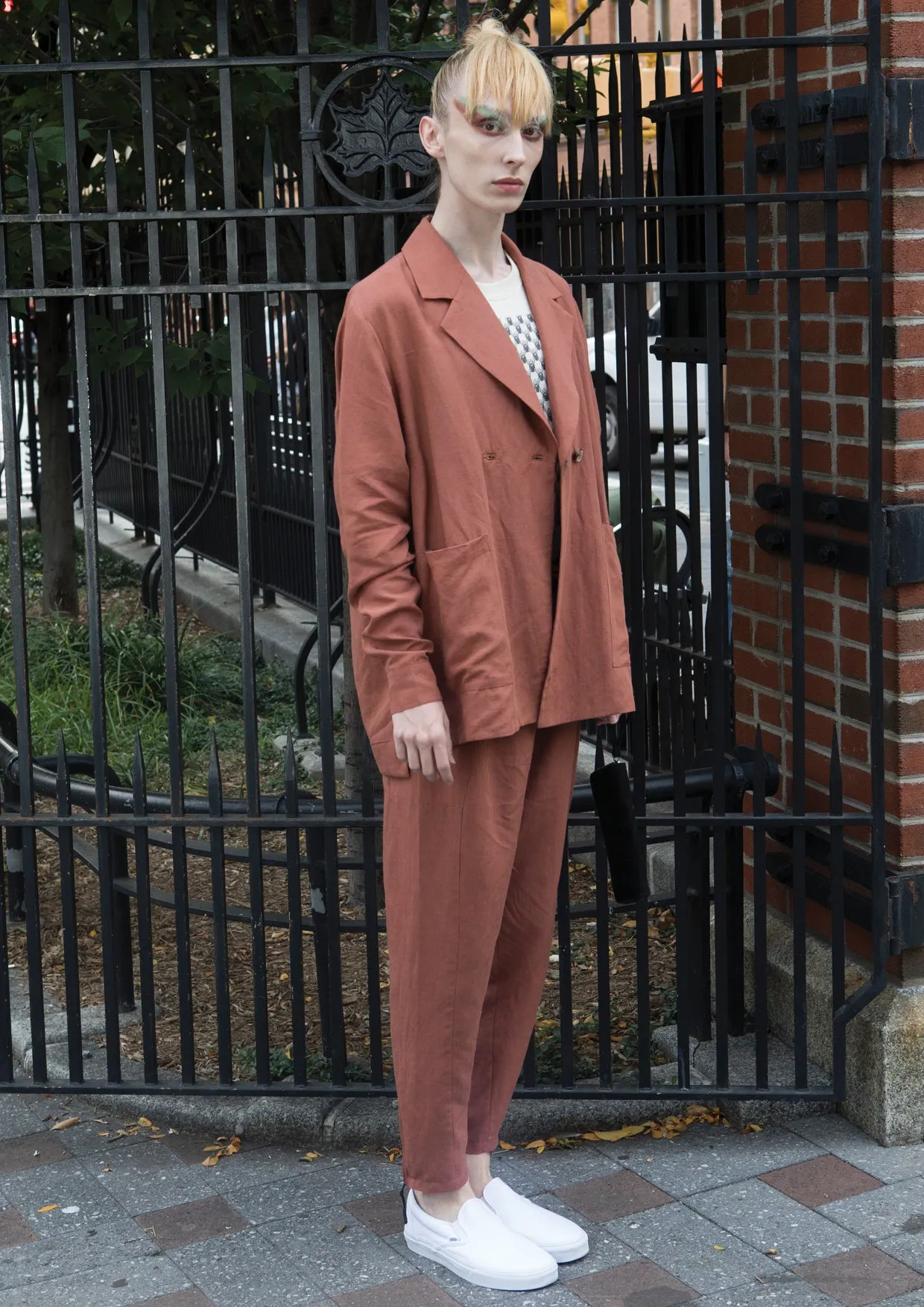 SUMMER BLAZER/JACKET - LINEN brick