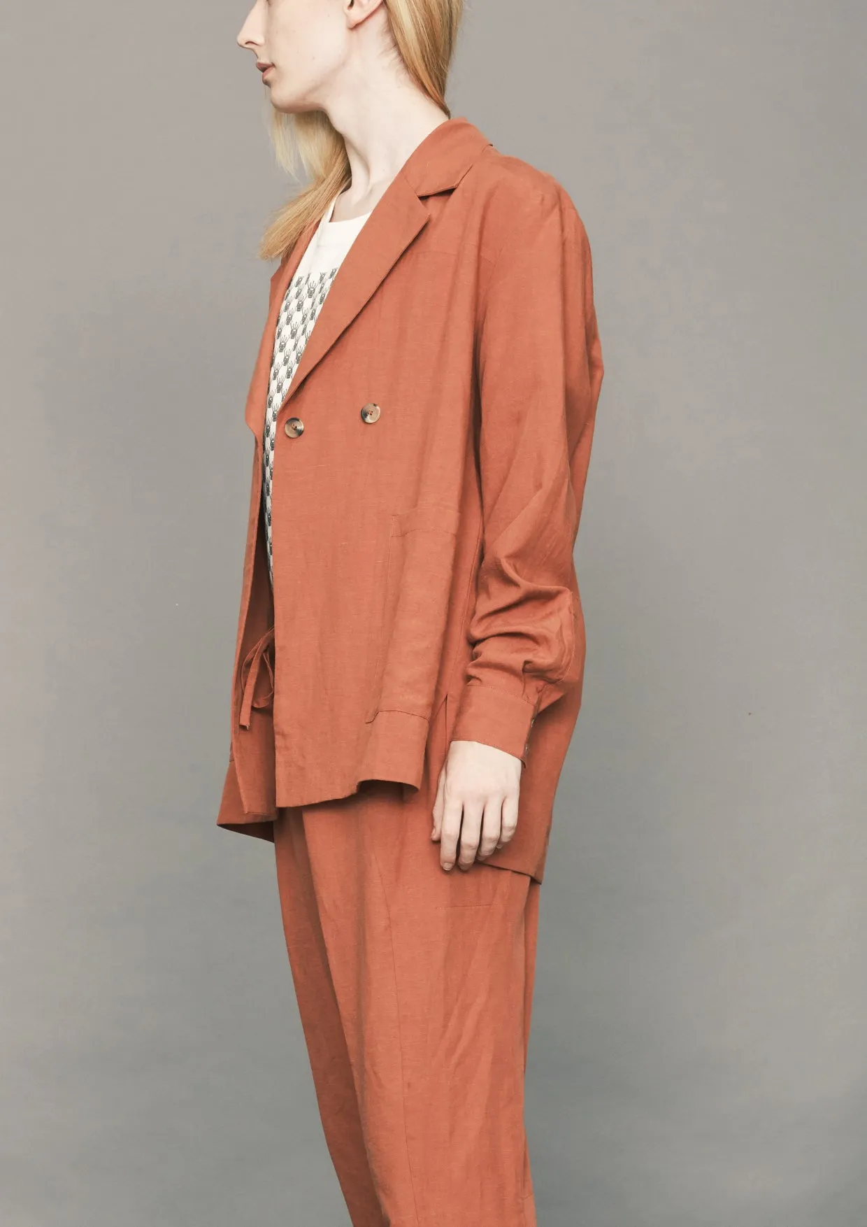 SUMMER BLAZER/JACKET - LINEN brick
