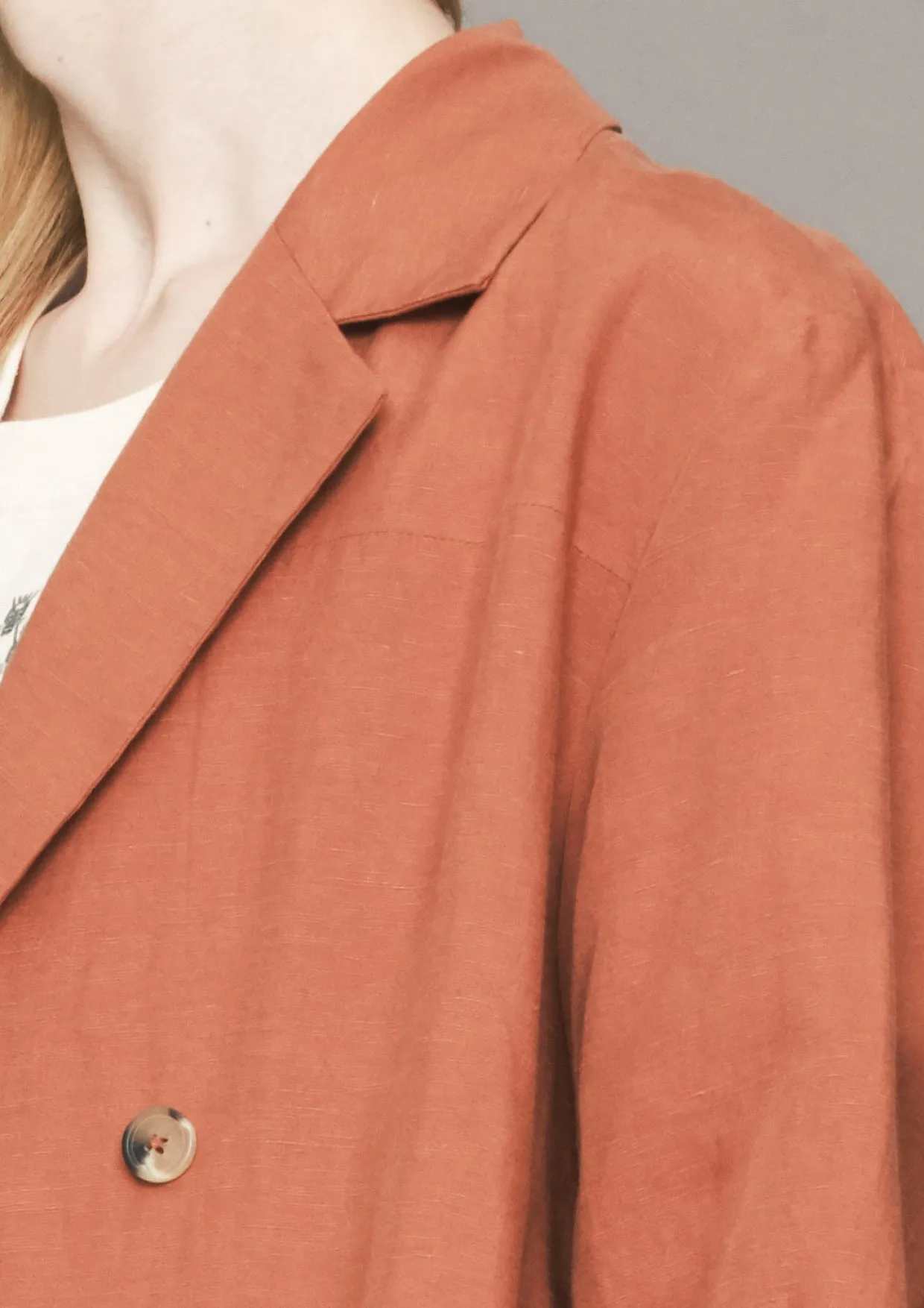 SUMMER BLAZER/JACKET - LINEN brick