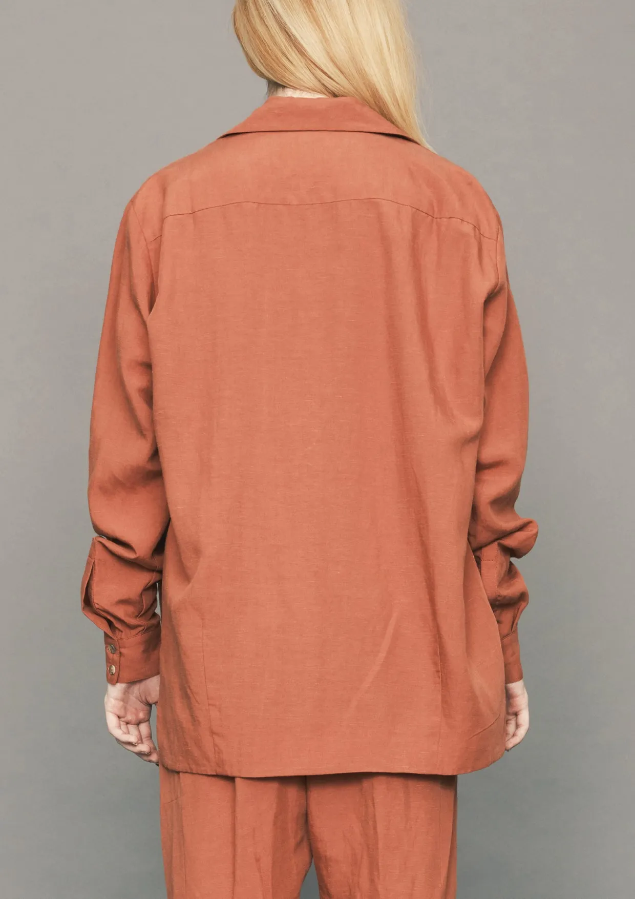SUMMER BLAZER/JACKET - LINEN brick