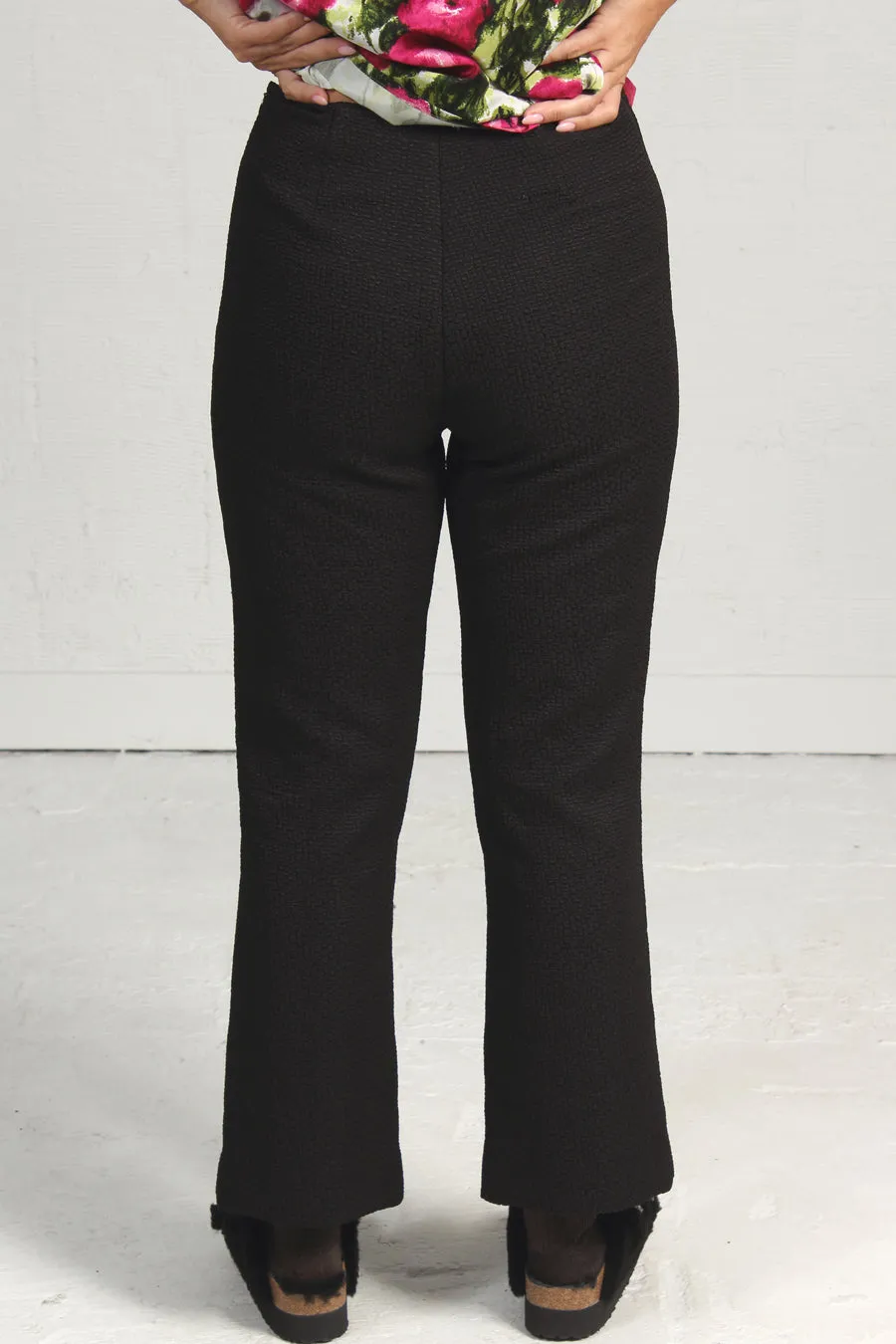 Textured Black Tess Pant - unlined - only xsm left!