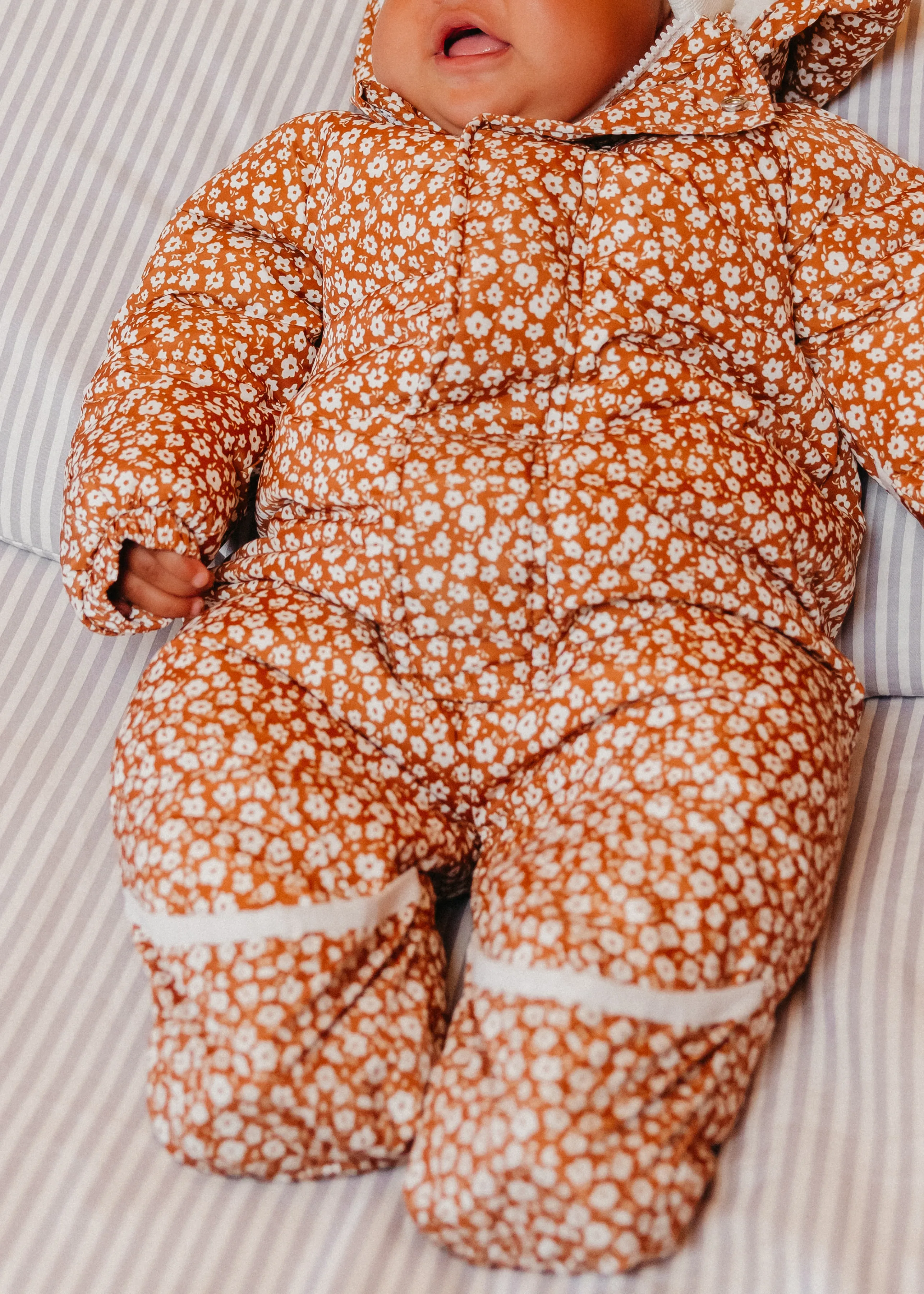 The Marshmallow Snow Suit | Brown Ditsy Floral