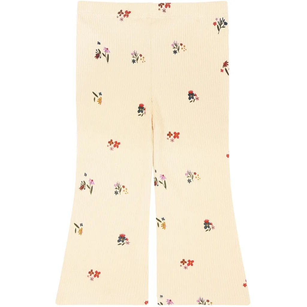 TNSLiva Flare Rib Bukser - Angora Flower AOP