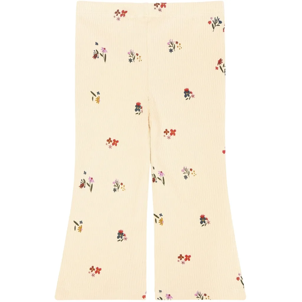 TNSLiva Flare Rib Bukser - Angora Flower AOP