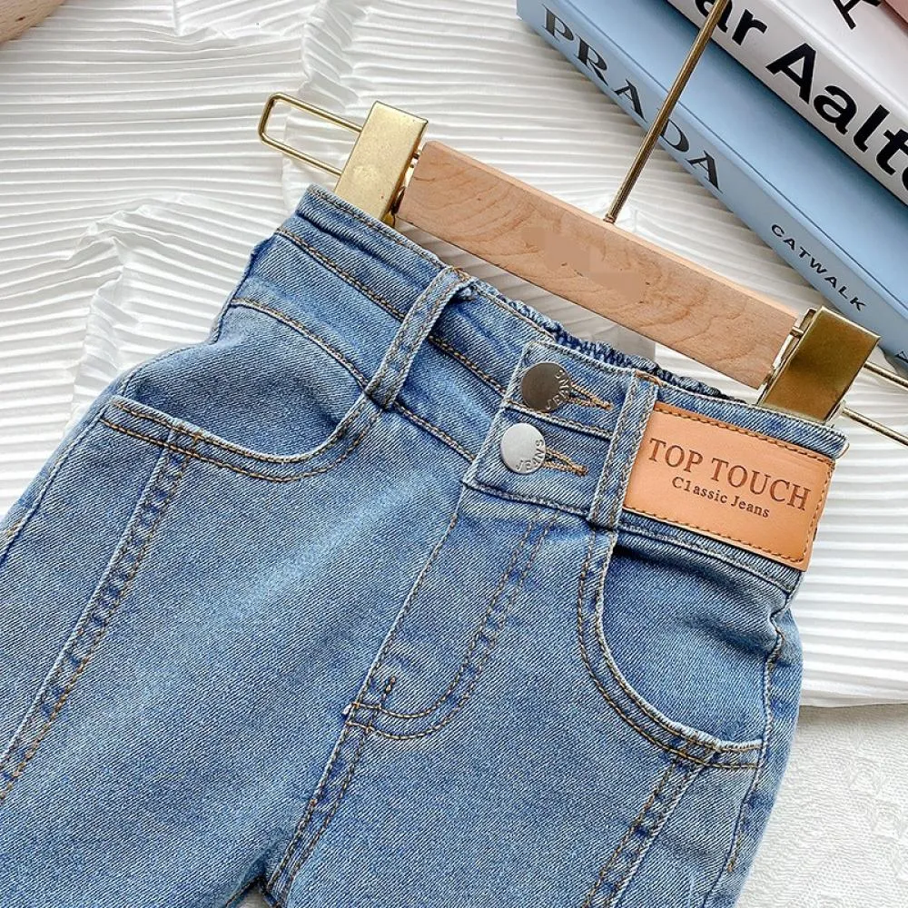 Toddler Girl Jeans Autumn Western Style Denim Slit Flared Pants Wholesale Girls Clothes