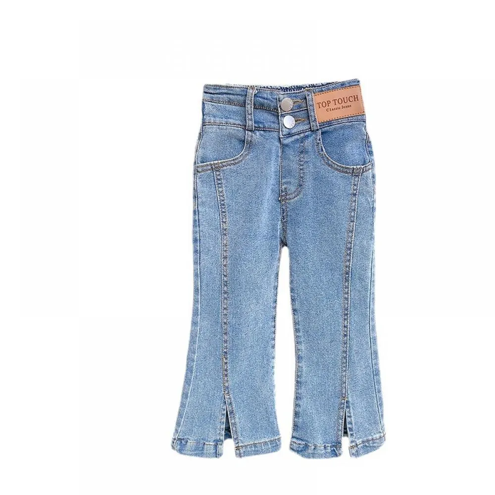 Toddler Girl Jeans Autumn Western Style Denim Slit Flared Pants Wholesale Girls Clothes