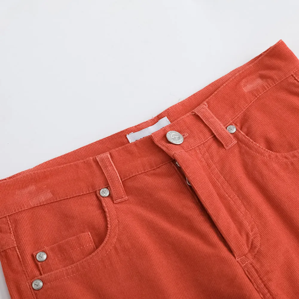 Vauva FW23 - Girls Embroidered Flared Pants (Red)